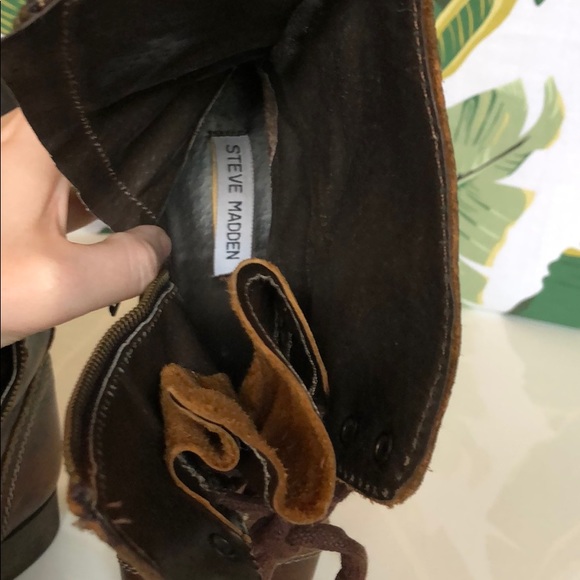 Steve Madden Troopa | Brown Leather Combat Boots - Picture 8 of 8